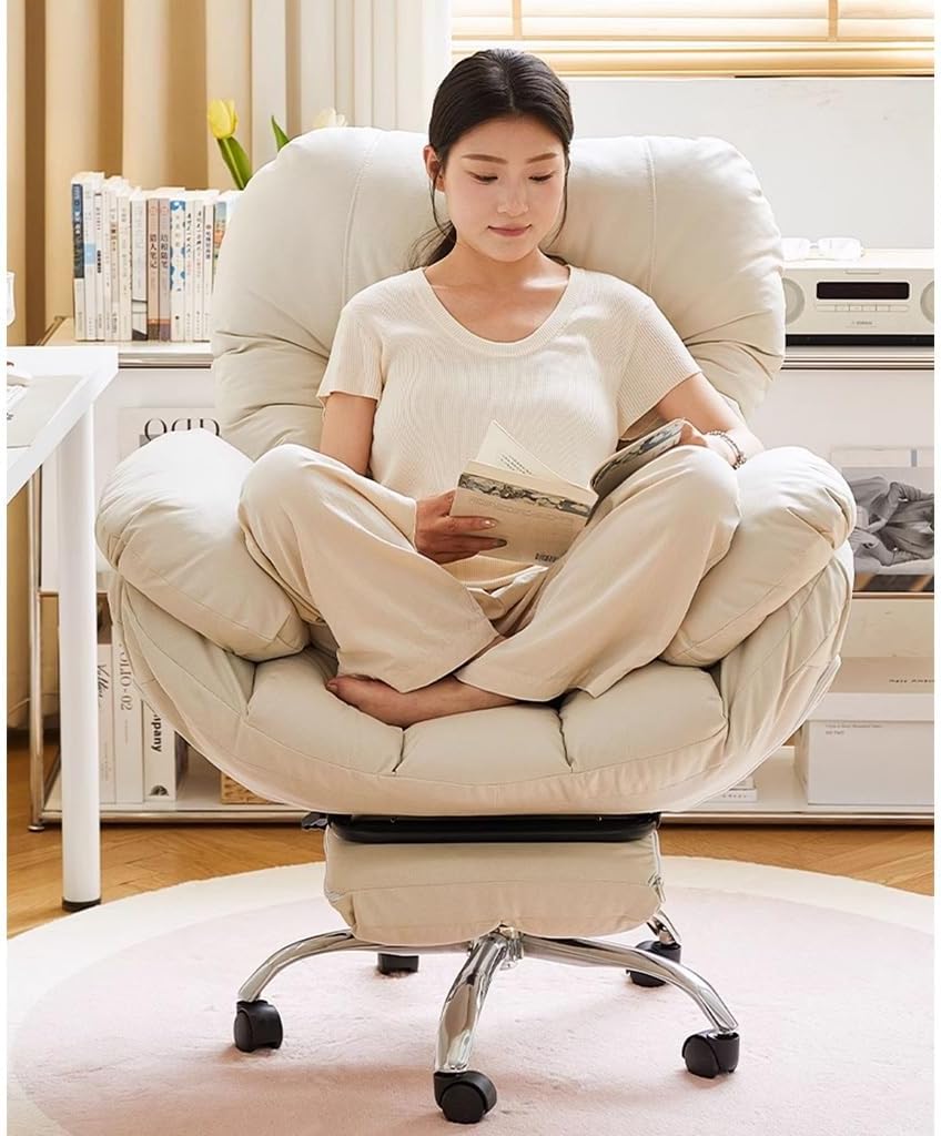 Lazy Sofa Gaming Chair Office Chairs Recliner Chair for Bedroom, Study, Office; Modern Style; Blue, Leather; Ergonomic, Adjustable Height