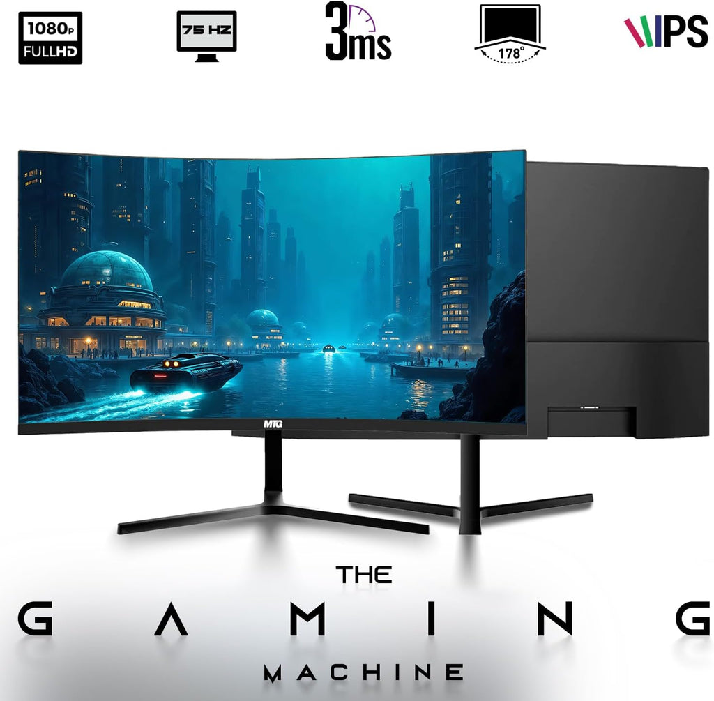 HP Full Light Gaming PC Desktop Computer – AMD Pro A10-9700,RX 550 Graphics,16GB RAM,256GB SSD,Dual 27 Inch Curved Monitor,RGB Keyboard with AI Copilot,Mouse,WiFi,RGB Headphone,Windows 11(Renewed)