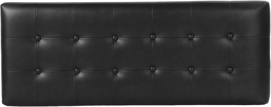 HomePop Large Tufted Storage Bench - Classic Black