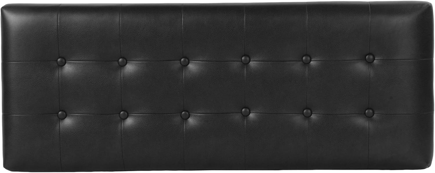 HomePop Large Tufted Storage Bench - Classic Black
