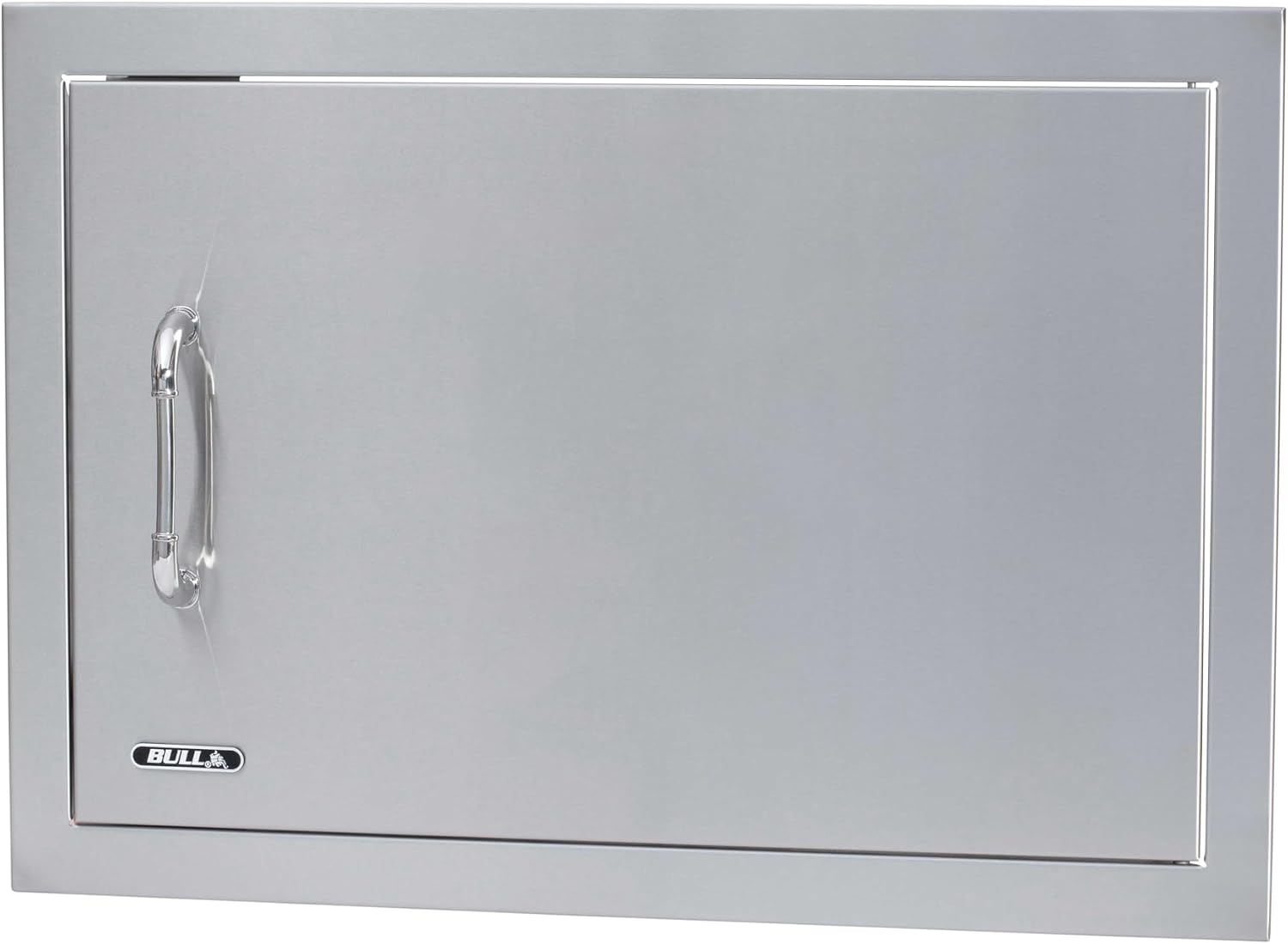 Bull Outdoor Products Premium Components for Outdoor Kitchen BBQ Island Stainless Steel Single Door with Reveal