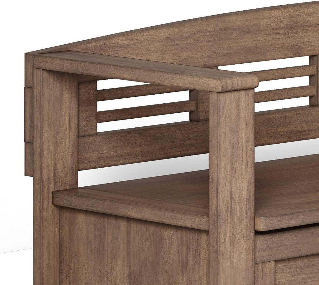 SIMPLIHOME Adams Entryway Storage Bench - 48 inch Wide Solid Wood Hallway Seat in Rustic Natural Aged Brown, Contemporary Bench for Entryway or Living Room with Lift-Up Lid and Spacious Storage