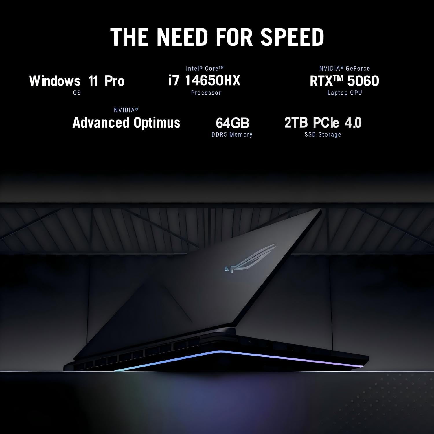 ASUS ROG Strix G16 Gaming Laptop, Intel 16-Core i7-14650HX, NVIDIA RTX 5060, 16' FHD+ 16:10 165Hz/3ms Display, 64GB DDR5, 2TB Gen 4 SSD, Dolby Atmos, Hires Audio, Windows 11 Pro, Wi-Fi 7, Accessories