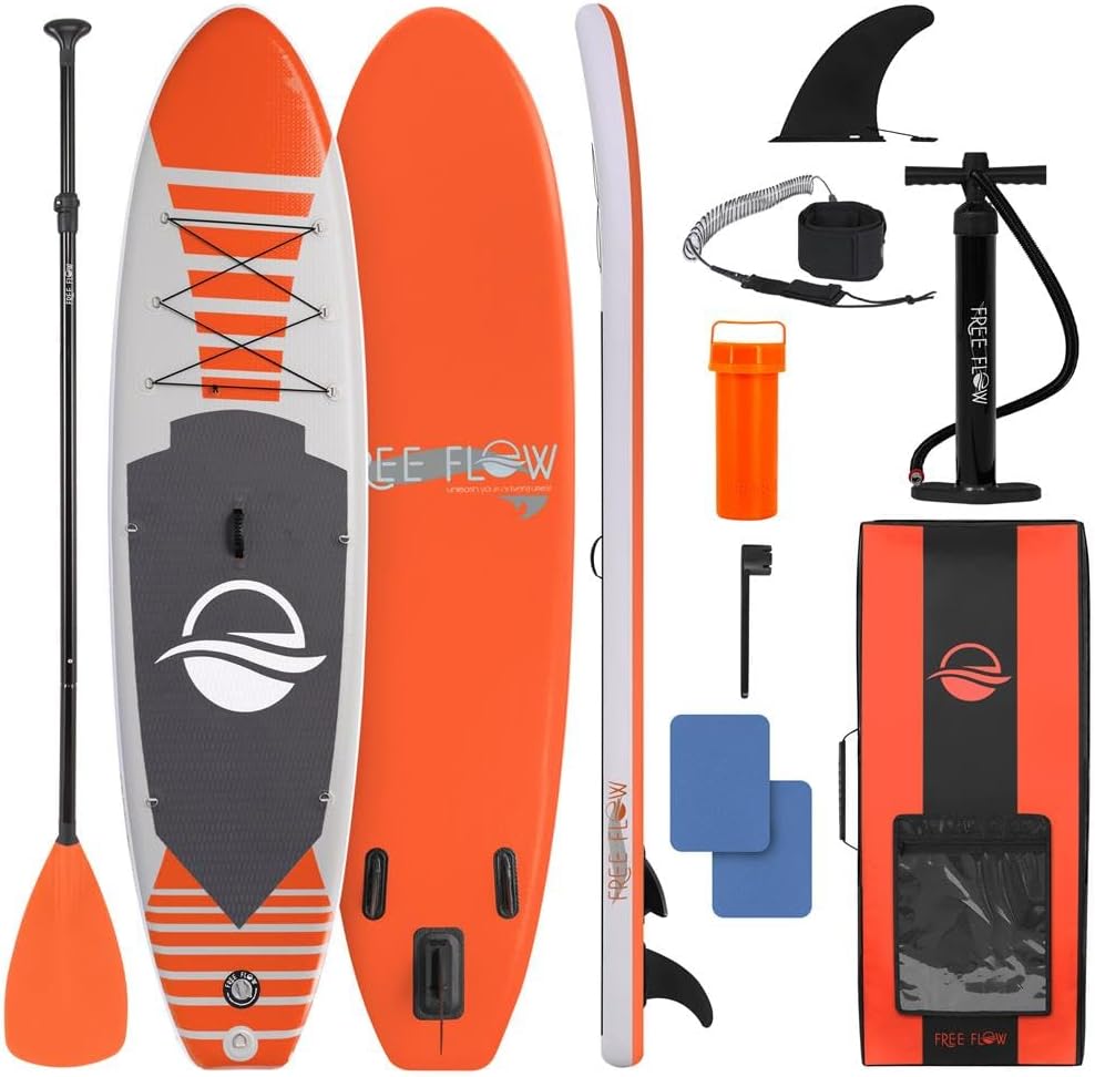 SereneLife Inflatable Stand Up Paddle Board - Wide Stable Design, Non-Slip Deck for Adults & Youth with Premium Paddle Board Accessories: Carry Bag, Dual Action Pump, Paddle, Ankle Leash