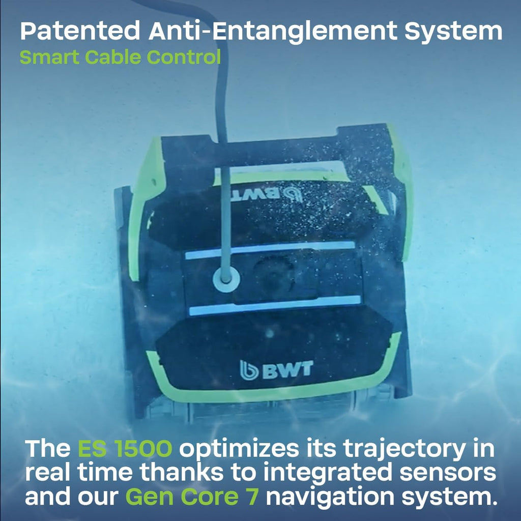 BWT ES1500 Robotic Pool Cleaner for In-Ground Pools, Cleans Floor, Walls & Waterline, App Control, 3 Cleaning Cycles (1.5–2.5 hrs), Powerful 5,000 GPH Suction, 59ft Cable