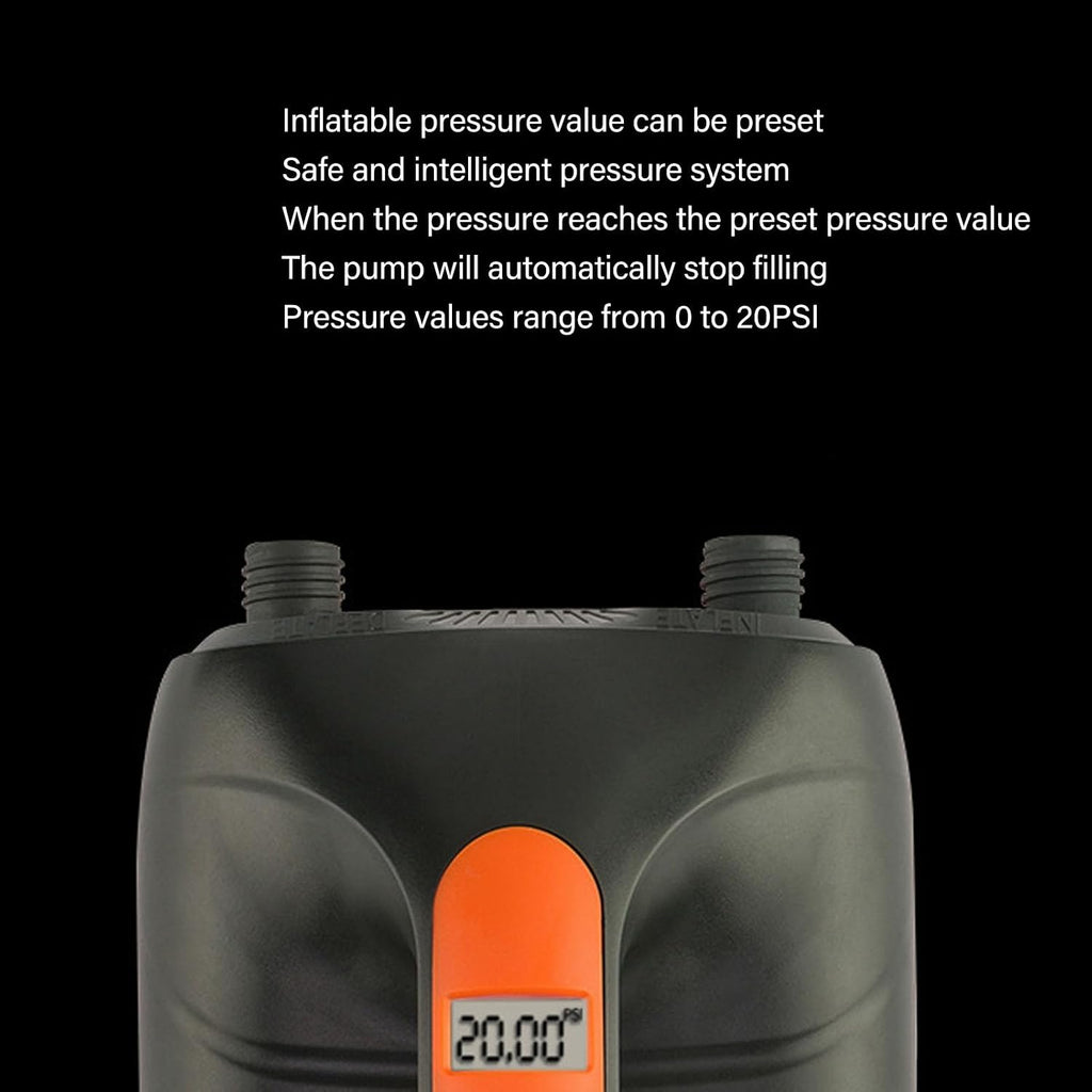 Electric Air Pump Inflator 12V High Pressure 20PSI Digital Display 2 Stage Fast Inflation for Stand Up Paddle Board Inflatable Boats Pool Floats