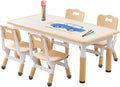 Kids Table and Chair Set for Toddlers - Adjustable Activity Center with Non-Slip Legs & Graffiti-Proof Surface Ages 3-12