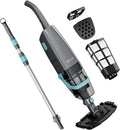 PoolMr Cordless Handheld Pool Vacuum, Rechargeable Pool Cleaner with 18.5 Gal/Min Suction, 60 Min Runtime, Dual-Phase Cleaning System, Ideal for Above Ground Pools, Spas, Hot Tubs, Black