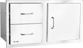 Bull Outdoor Products Premium Components for Outdoor Kitchen BBQ Island 38' Door/Drawer Combo with Reveal