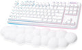 Logitech G715 Wireless Mechanical Gaming Keyboard with LIGHTSYNC RGB, Lightspeed, Linear Switches (GX Red), and Keyboard Palm Rest, PC/Mac Compatible - White Mist (Renewed)