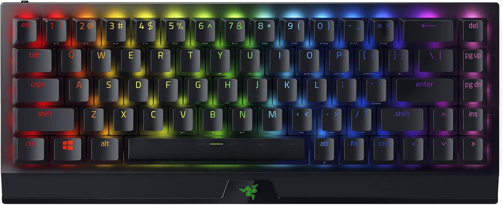 Razer BlackWidow V3 Mini HyperSpeed 65% Wireless Mechanical Gaming Keyboard: Green Mechanical Switches Tactile & Clicky - Doubleshot ABS Keycaps - Chroma RGB - Up to 200 Hr Battery - Snap Tap