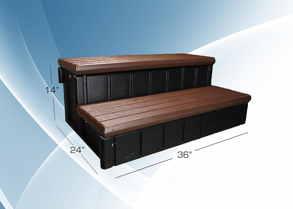 Confer Plastics Storage Step for Spas and Hot Tubs: Durable, Multi-Functional, and Made in The USA - Espresso