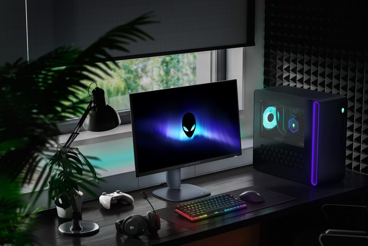 Alienware 27 PC Gaming Monitor – AW2725DM, QHD (2560x1440), 180Hz, Fast IPS, 1ms, Compatible with NVIDIA G-Sync, AMD FreeSync, 95% DCI-P3, HDR400, DisplayPort, 2 HDMI, 3 USB, 3 Year Warranty