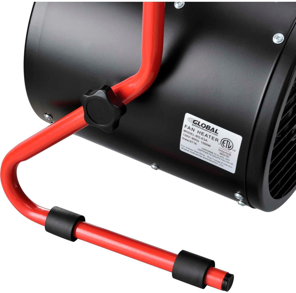 Global Industrial Portable Electric Space Heater With Built-in Thermostat and Ergonomic Handle, 5120 BTUs, 1500 Watt, 120V, For Small Spaces, Garages & More