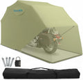 Quictent 136'x 54' Motorcycle Garage Storage Pod Shelter Hard Shell with Code Lock & Carry Bag Heavy Duty Motorcycle Tent with 2 Roll-Up Side Windows - Army Green