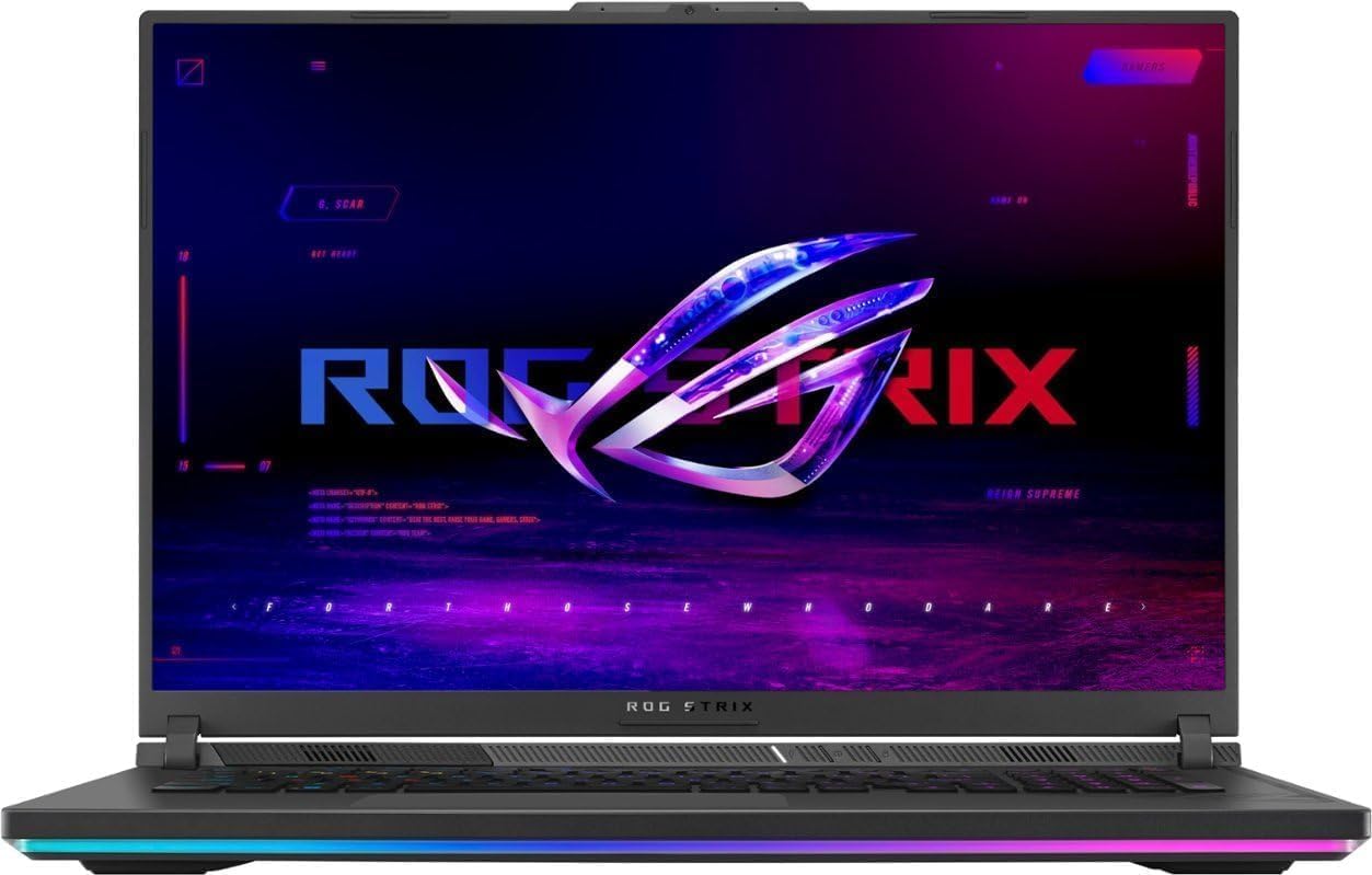 ASUS 2023 Newest ROG Strix Gaming Laptop, 18' QHD 240Hz Display, Intel Core i9-13980HX, NVIDIA GeForce RTX 4080, 64GB DDR5 RAM, 1TB SSD, Backlit Keyboard, Windows 11 Home, with Gaming Mouse