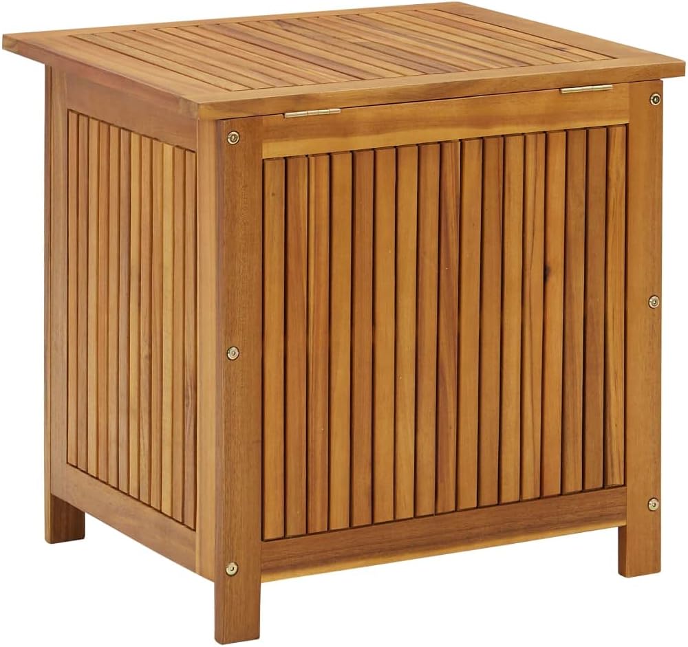 Solid Wood Outdoor Storage Bench,Solid Acacia Wood Garden Deck Box Patio Storage Box with Liftable Top Outdoor Wooden Storage Container for Patio,Backyard,Poolside, 23.6'x19.7'x22.8'