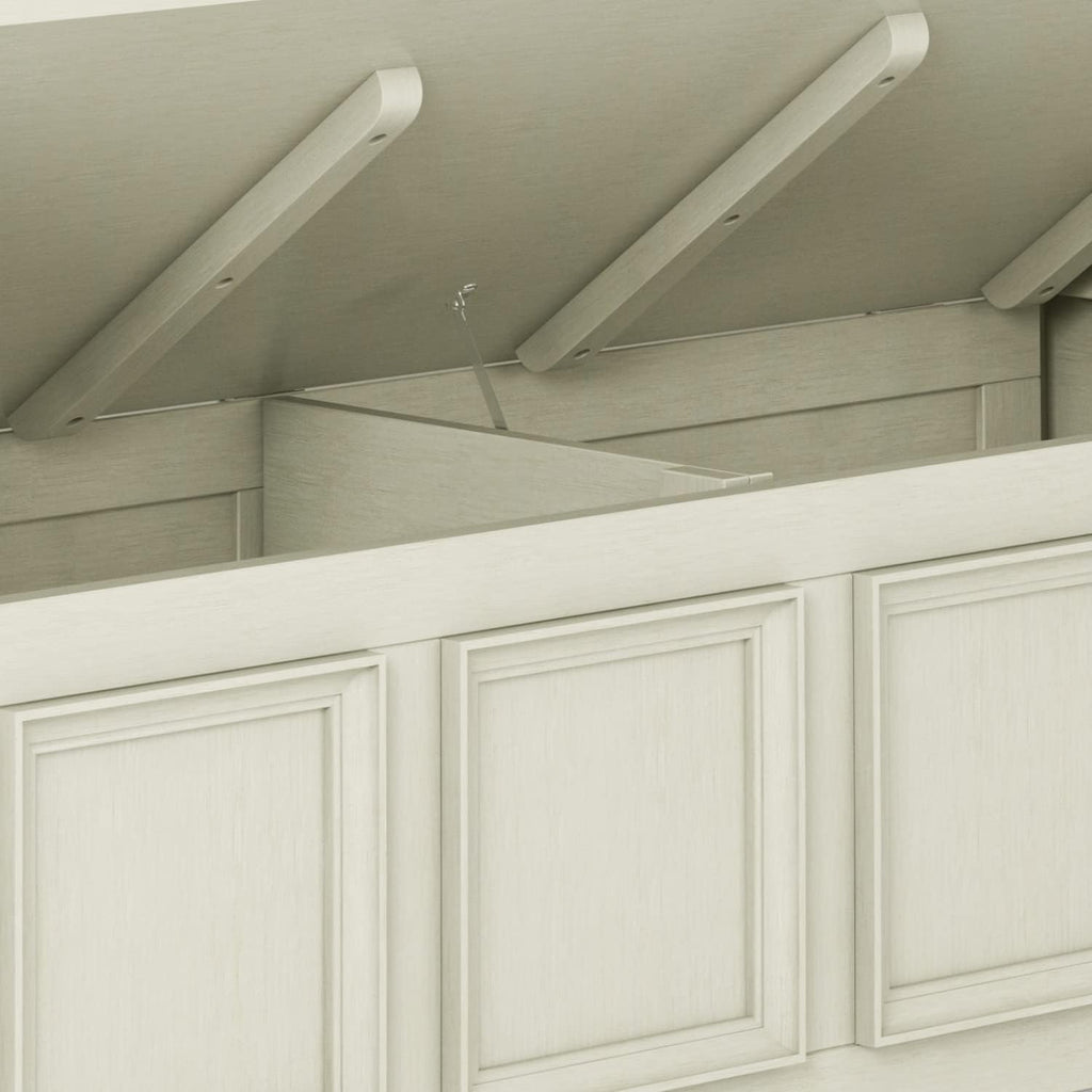 SIMPLIHOME Amherst Entryway Storage Bench - 48 inch Wide Solid Wood Hallway Seat in Antique White, Transitional Bench for Entryway or Living Room with Lift-Up Lid and Spacious Storage