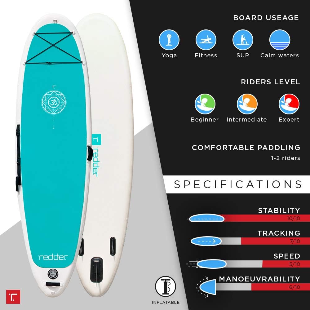 redder Stand Up Paddle Board Inflatable SUP Board for Kids and Adult Stand Up Paddling Board with Leash, Paddle, Backpack, Pump, Repair Kit, Non-Slip Deck Kayak Surfing Fishing SUP Board