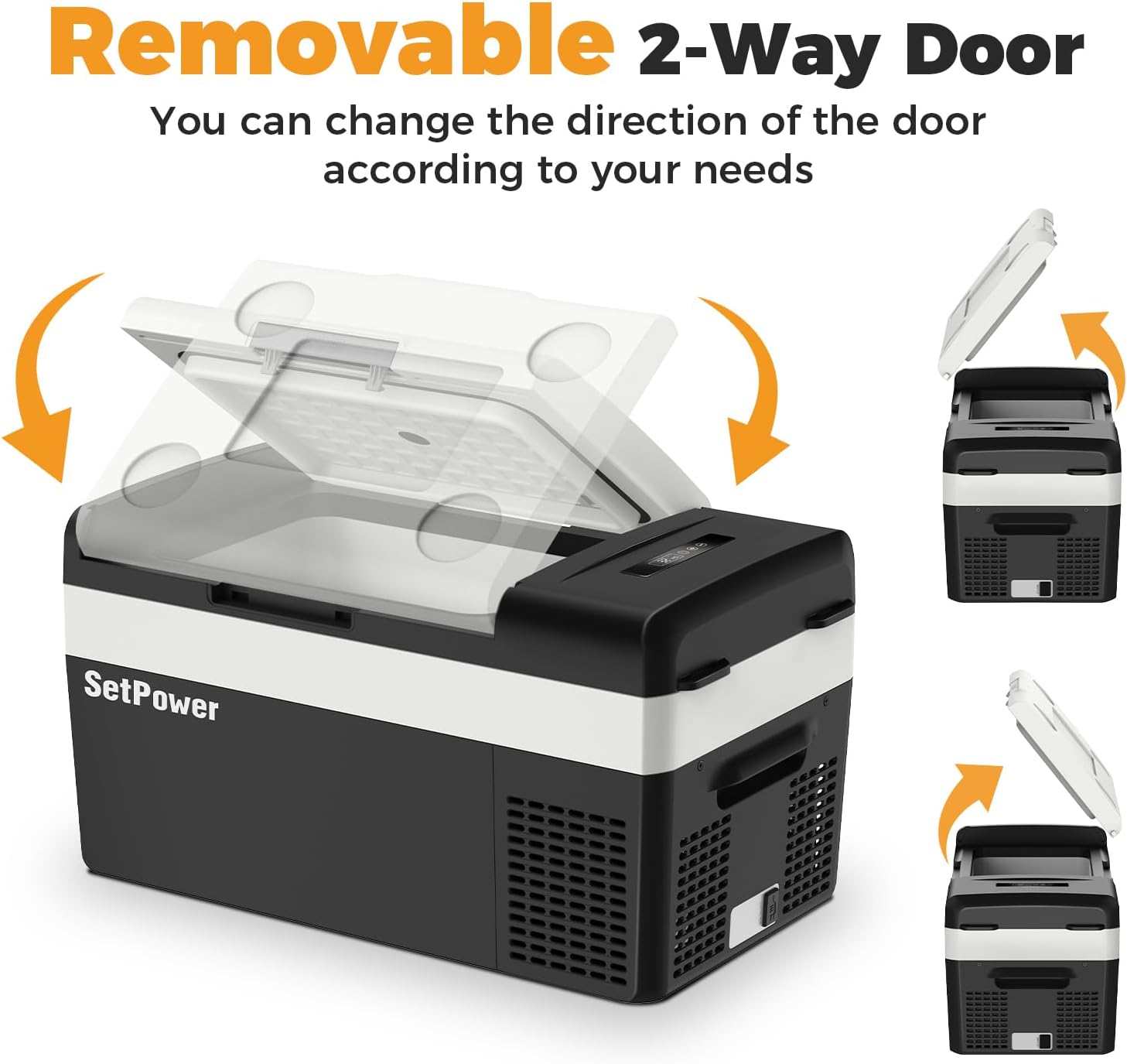 Setpower 12 Volt Refrigerator, 21QT portable freezer,12V Car Fridge With Fix Ropes,Compressor Electric Cooler -4℉~68℉,Plug in cooler for vehiclesTruck RV SUV Van Travel Camping (1-year warranty)