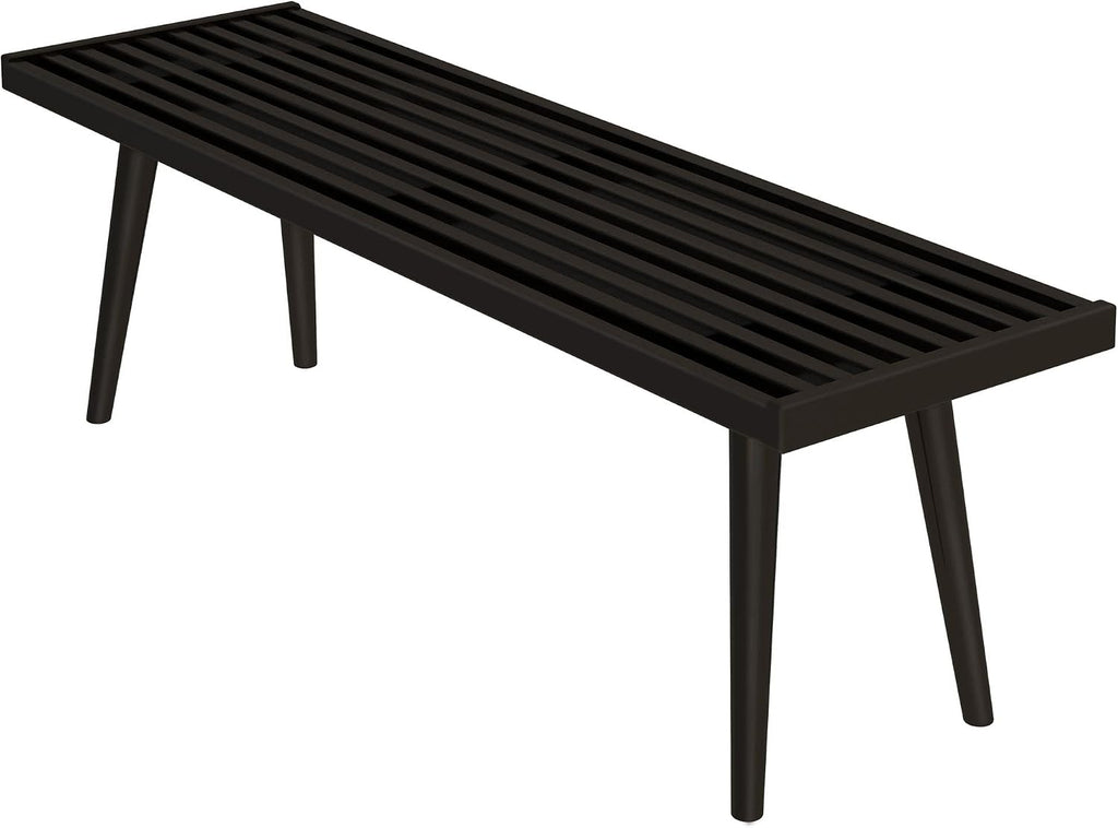 Plank+Beam Mid-Century Modern Entryway Bench, Black