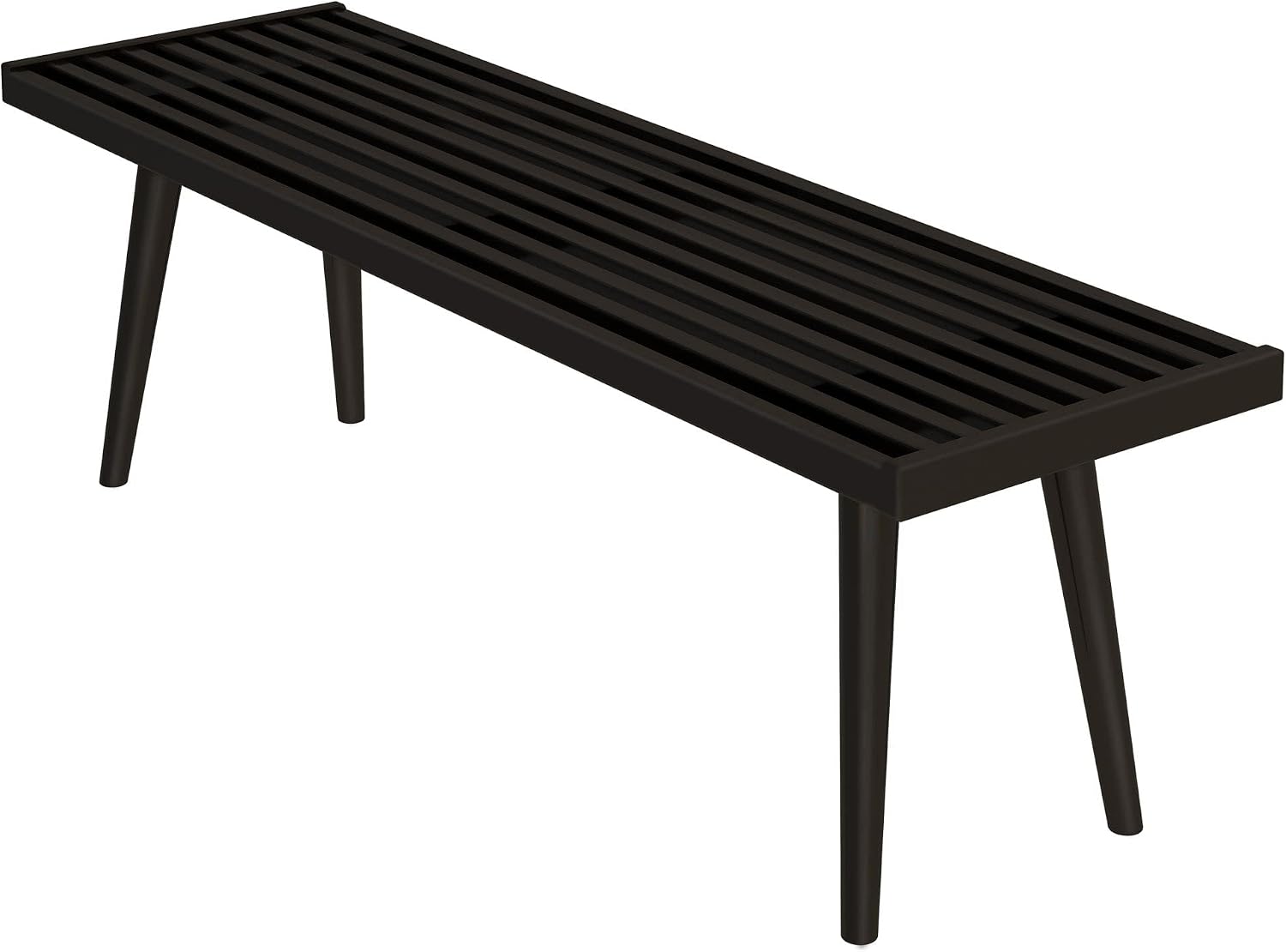 Plank+Beam Mid-Century Modern Entryway Bench, Black