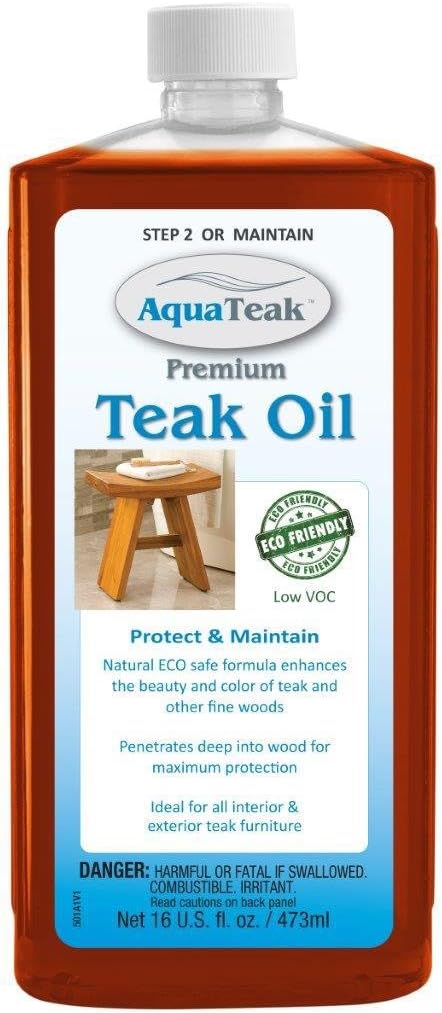 AquaTeak The Original 36' Grate Teak Shower Bench with Shelf Two-Step Care Kit