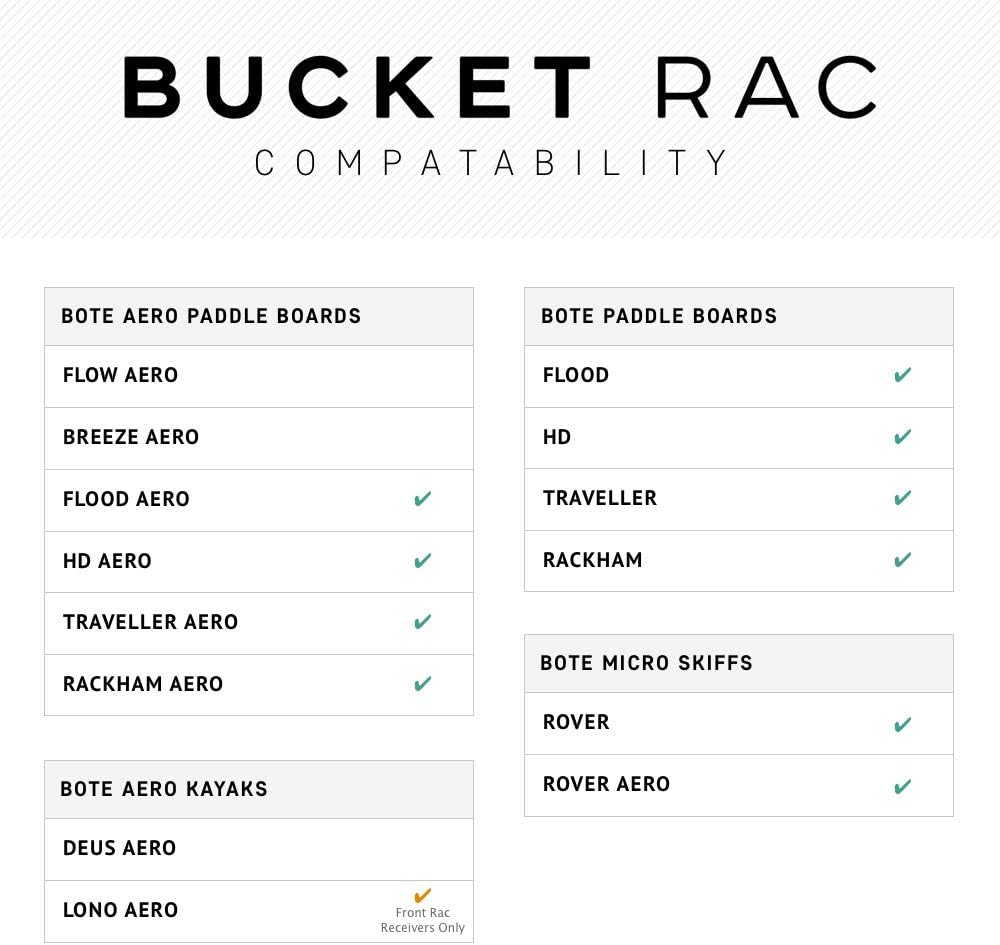 BOTE Fishing Hunting Rod Bucket Rac System Aluminum Rack Cooler Holder for Compatible iSUP Kayak Hard SUP Micro Skiff Stand Up Paddle Board Inflatable Accessory Multiple Colors