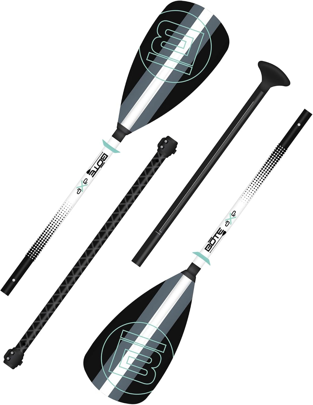 BOTE 4-Piece Hybrid Paddle Fiberglass Stand Up Paddle Board Kayak Universal Convertible Axe Blade Paddle Fishing Kayaking Surfing Canoe Family Friendly Adult 4 Piece