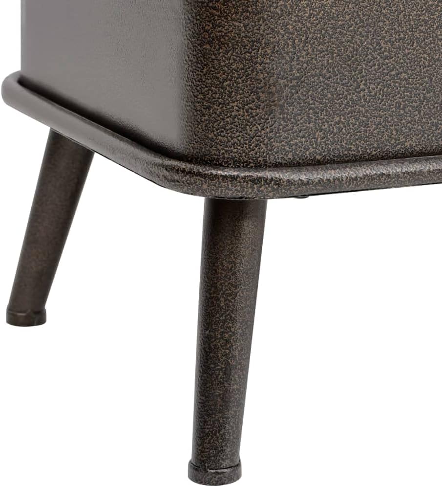 vidaXL Storage Bench Black Faux Leather, Metal, Engineered Wood Medium