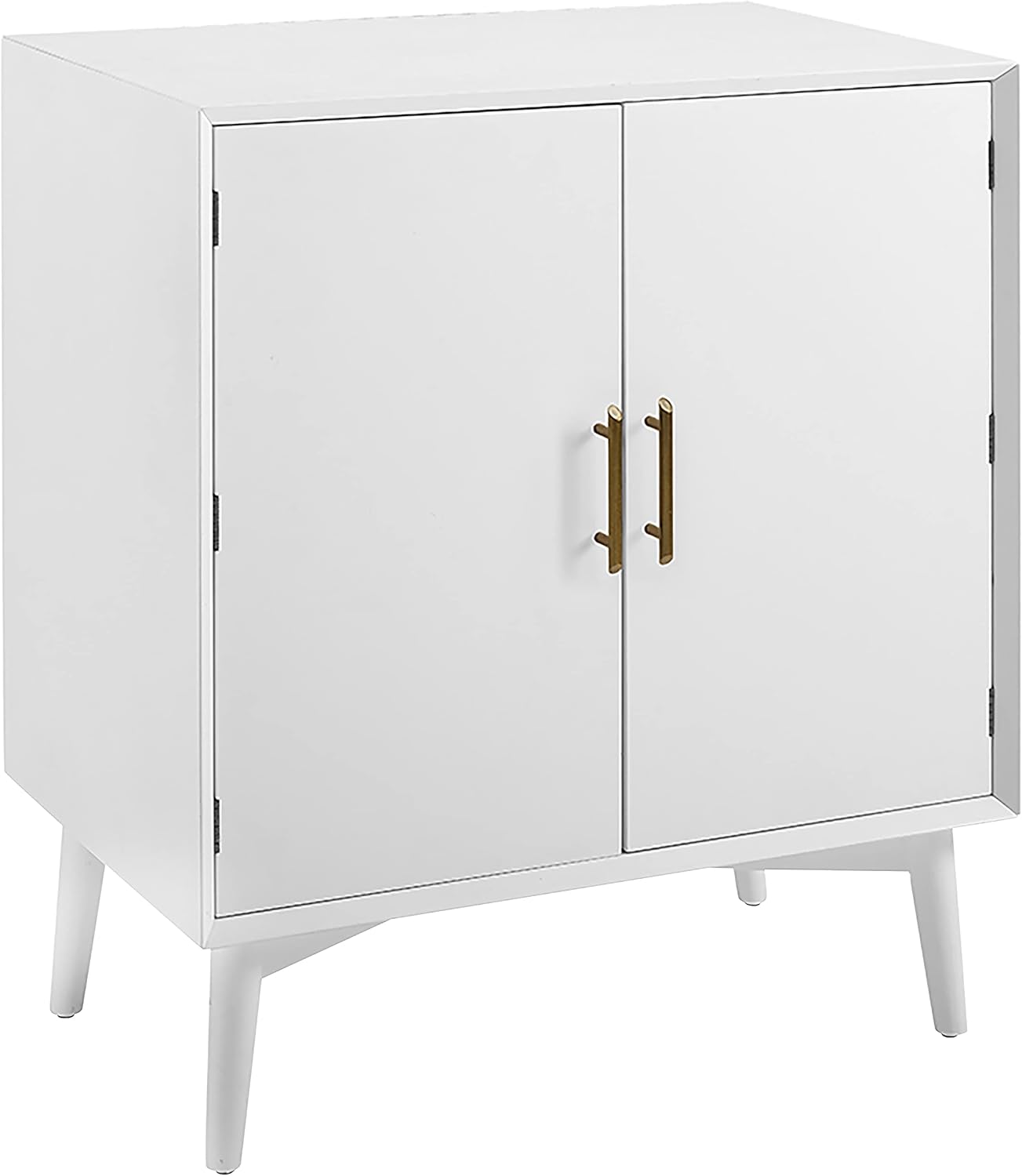 Crosley Furniture Landon Bar Cabinet with Storage Shelves and Wine Rack, White