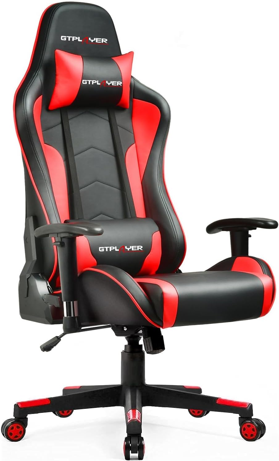 GTPLAYER Gaming Chair with Speakers Bluetooth Music Video Game Chair Audio Ergonomic Design Heavy Duty Office Computer Desk Chair (Red)