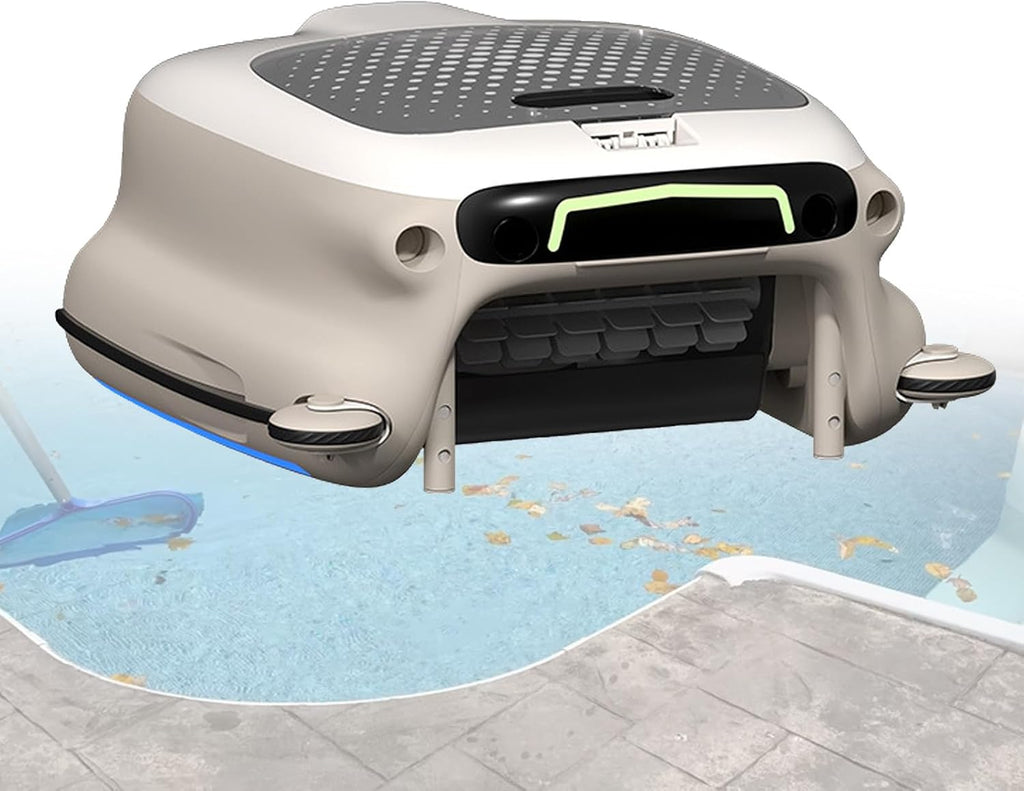 Automatic Cordless Pool Cleaning Robot, Electric Pool Skimmer, with 7800mAh Rechargeable Battery, Cleans Pools, Spas, Removes Debris