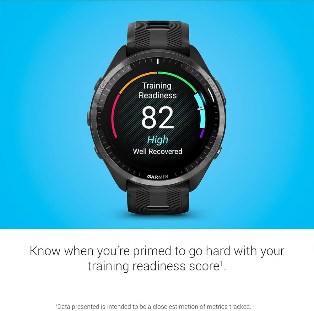 Garmin 010-02809-00 Forerunner 965 Running Smartwatch Black and Powder Gray Bundle with Deco Essentials Exclusive 26 Month CPS Enhanced Protection Pack