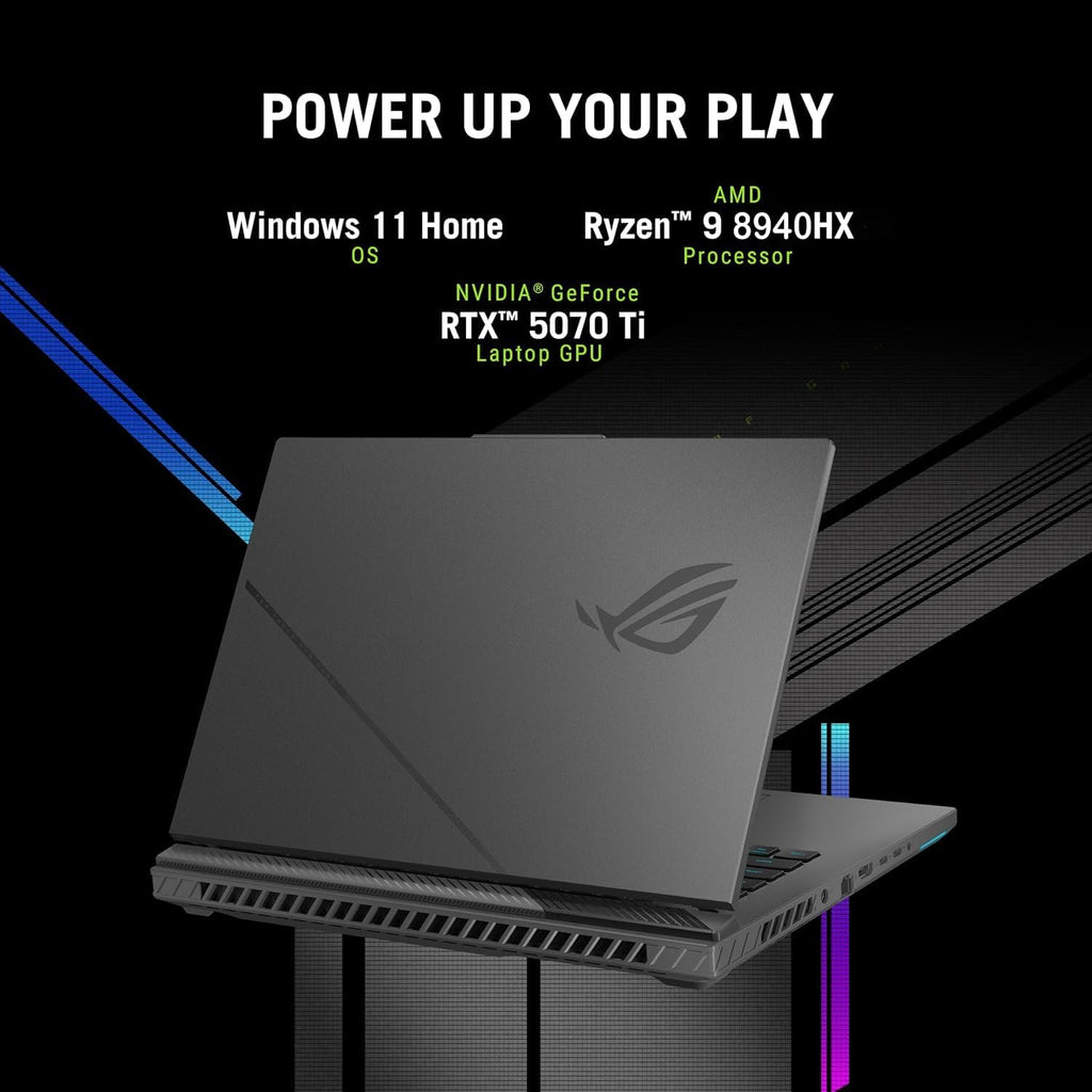 ASUS 2025 ROG Strix G16 Gaming Laptop, 16' FHD 165Hz Display, 16-Core AMD Ryzen 9 8940HX, RTX 5070 Ti (TGP 140W), MUX Switch, Window 11, w/Mouse pad (64GB RAM | 4TB PCIe SSD)