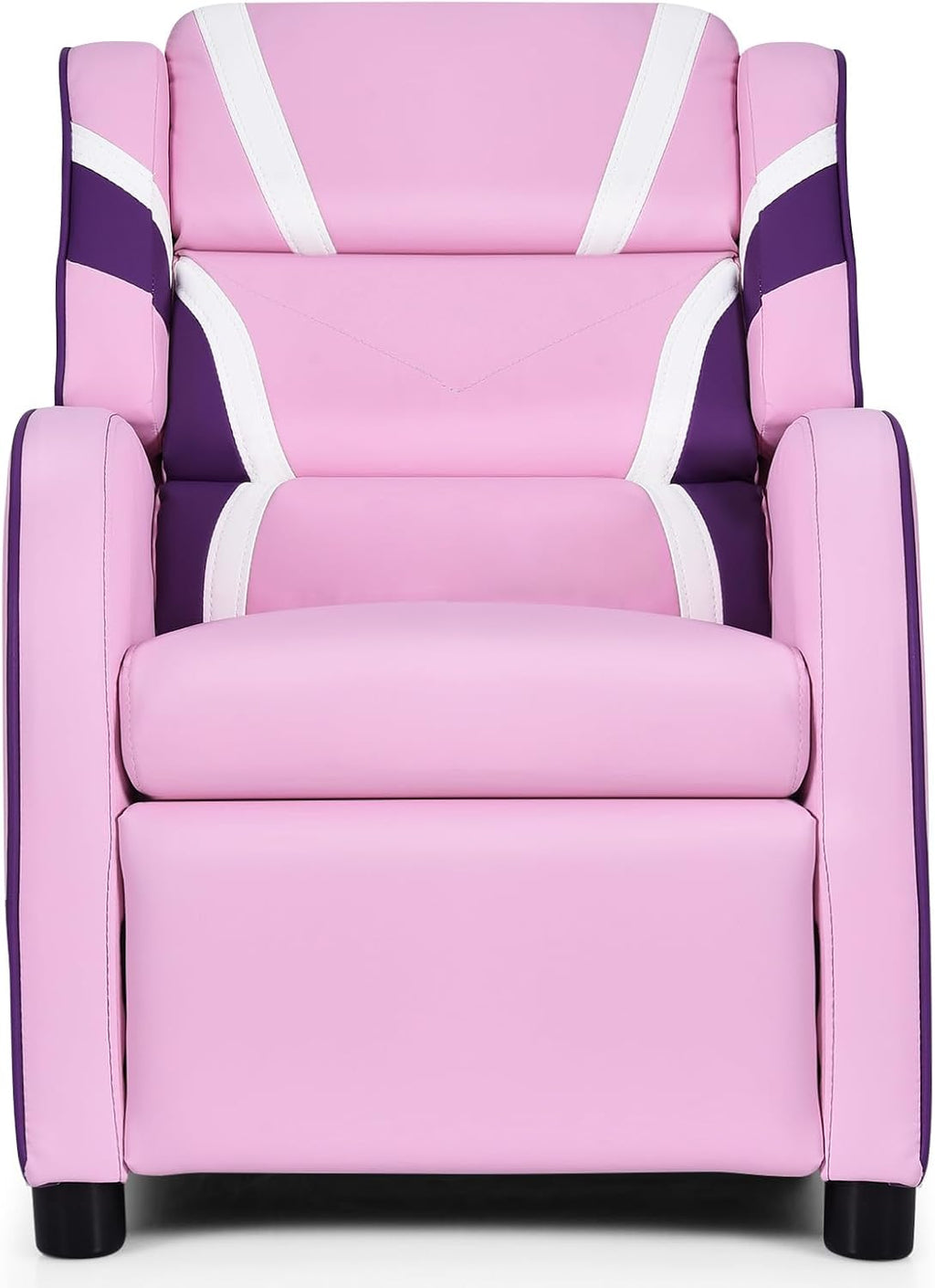 HONEY JOY Kids Recliner, Youth Gaming Reclining Chair w/Side Pocket, Ergonomic Headrest & Footrest, Upholstered Leather Lounge Chair for Boys Girls, Manual Adjustable Single Sofa Chair for Living Room