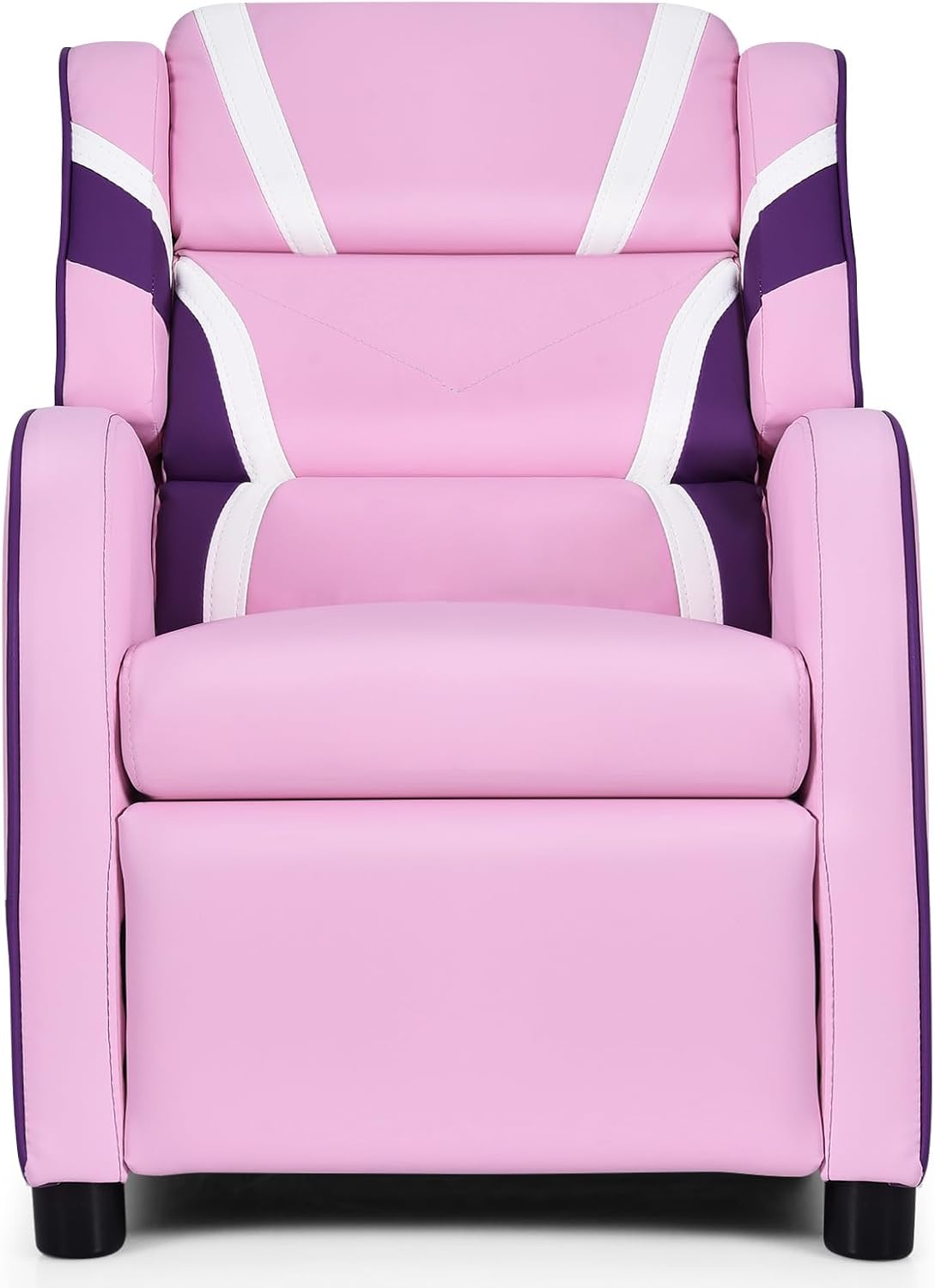 HONEY JOY Kids Recliner, Youth Gaming Reclining Chair w/Side Pocket, Ergonomic Headrest & Footrest, Upholstered Leather Lounge Chair for Boys Girls, Manual Adjustable Single Sofa Chair for Living Room