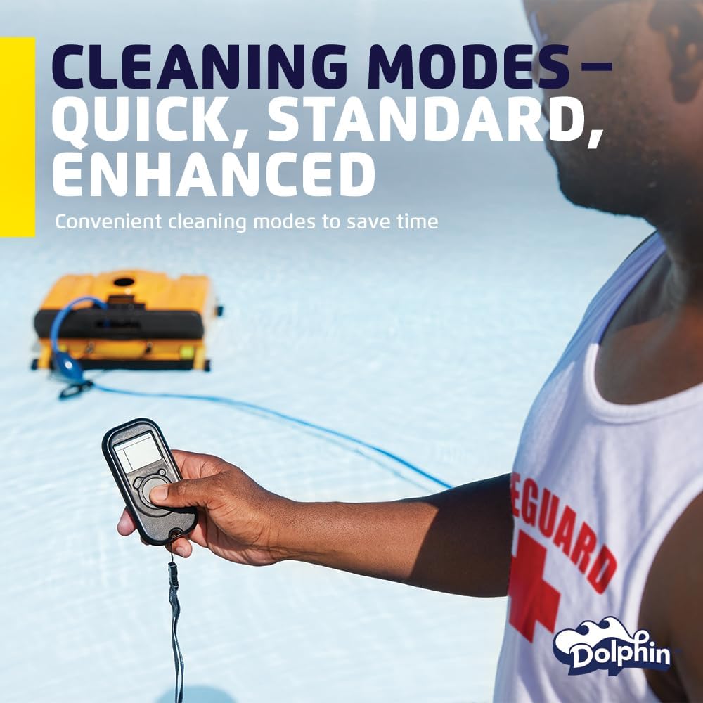 Dolphin Wave 140 Automatic Robotic Pool Vacuum Cleaner with Remote and Multi-Purpose Caddy, Auto-Release Cable System, Ideal for Commercial Pools up to 127 FT in Length