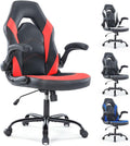 Heavy Duty Gaming Chair Ergonomic Gamer for Home Office with Lumbar Support, Adjustable Backrest, Flip-Up Armrest and Stable 360° Swivel Wheels for Adults, Professional Gamers and Teens, Black-Red