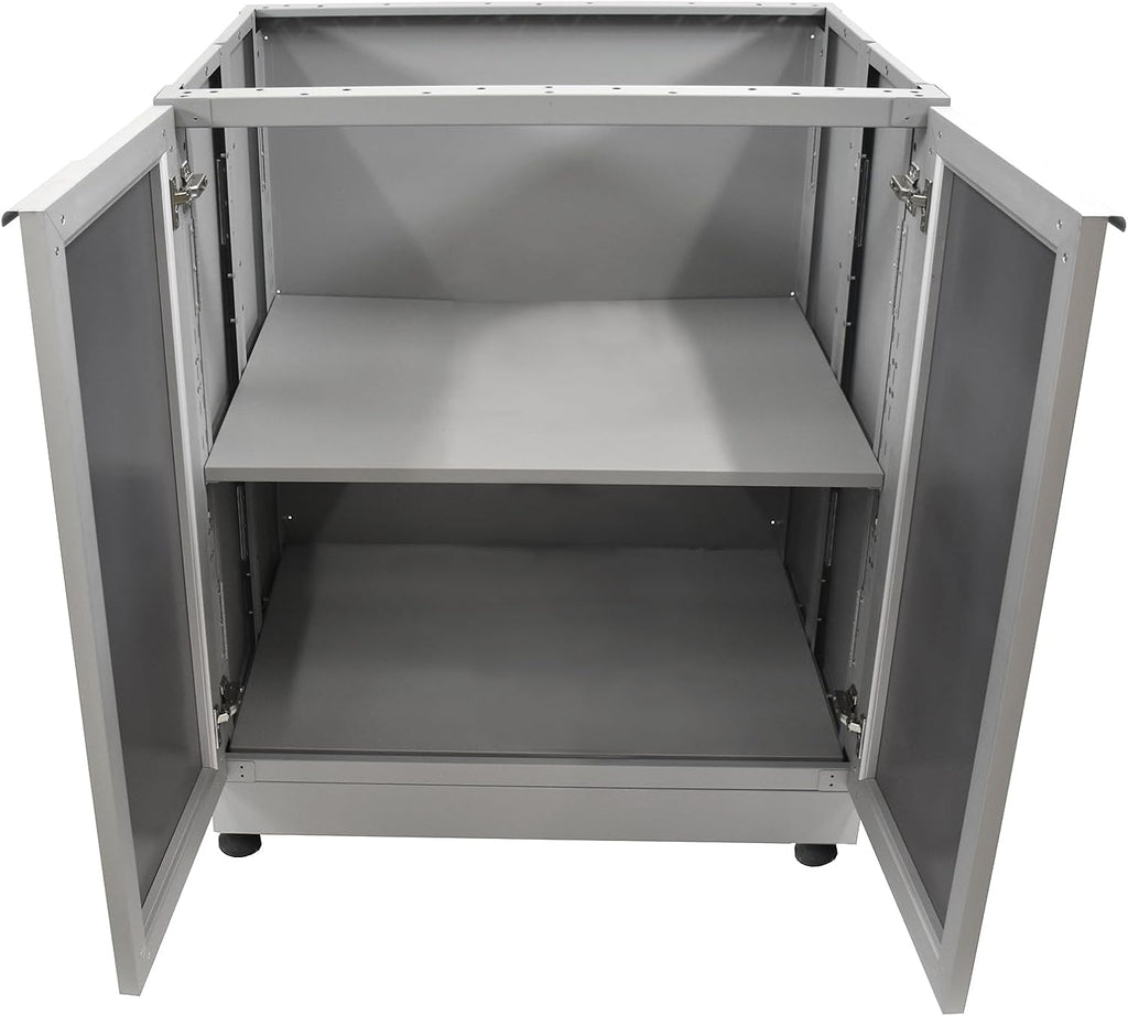 Blue Sky Outdoor Living 2-Piece Modular Outdoor Kitchen Combo Set - Weather-Resistant Stainless Steel and Tempered Glass - Includes 3-Drawer Storage, 2-Door Storage, and 2 Extended Countertops