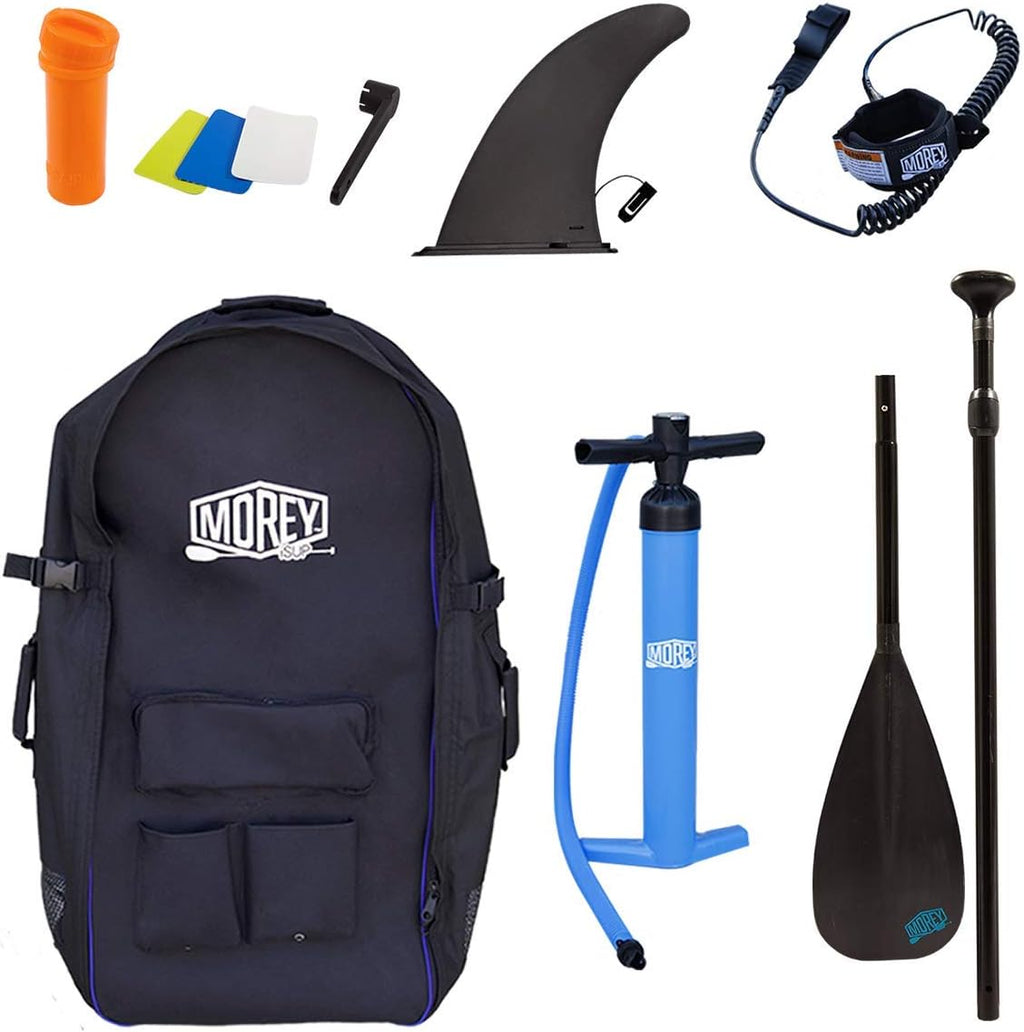 Morey 11 Foot - TRAVLR Inflatable Stand Up Paddle Board Triple Layer Stringer Durable Backpack, high Pressure Hand Pump with Gauge, Coil Leash, Built-in Camera Mounting System