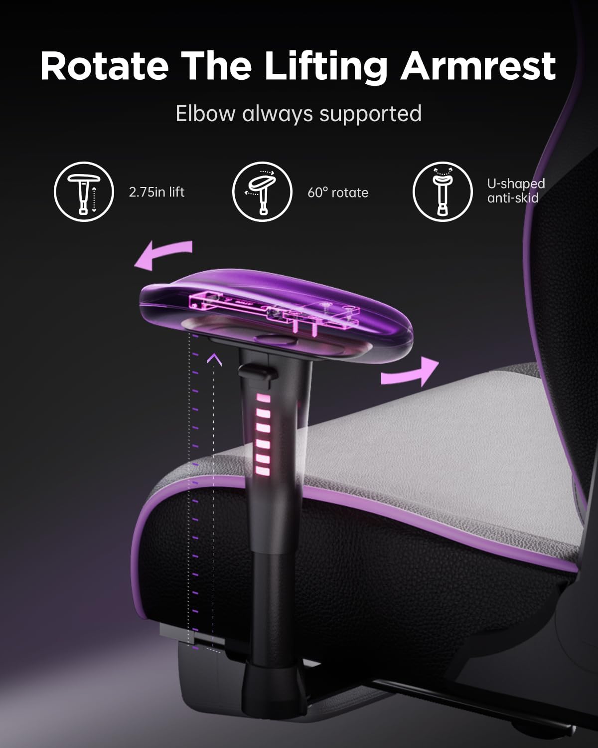 AutoFull C3 Gaming Chair, Ergonomic Wingless Cushion Computer Chair,PU Leather Racing Style Office Chair with Lumbar Support Pillow and Footrest,White