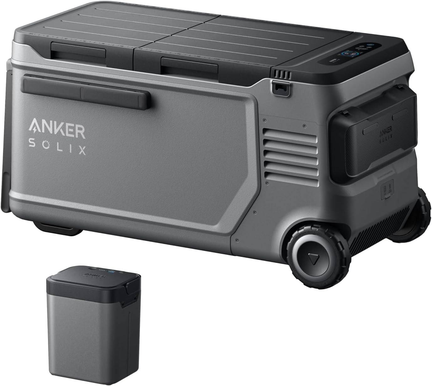 Anker SOLIX EverFrost 2 58L Cooler with Extra Battery, 61 qt Car Refrigerator, Electric Cooler with 288Wh Battery, Powered by AC/DC or Solar,for Outdoor Camping, Travel, and Fishing, Fits in Trucks