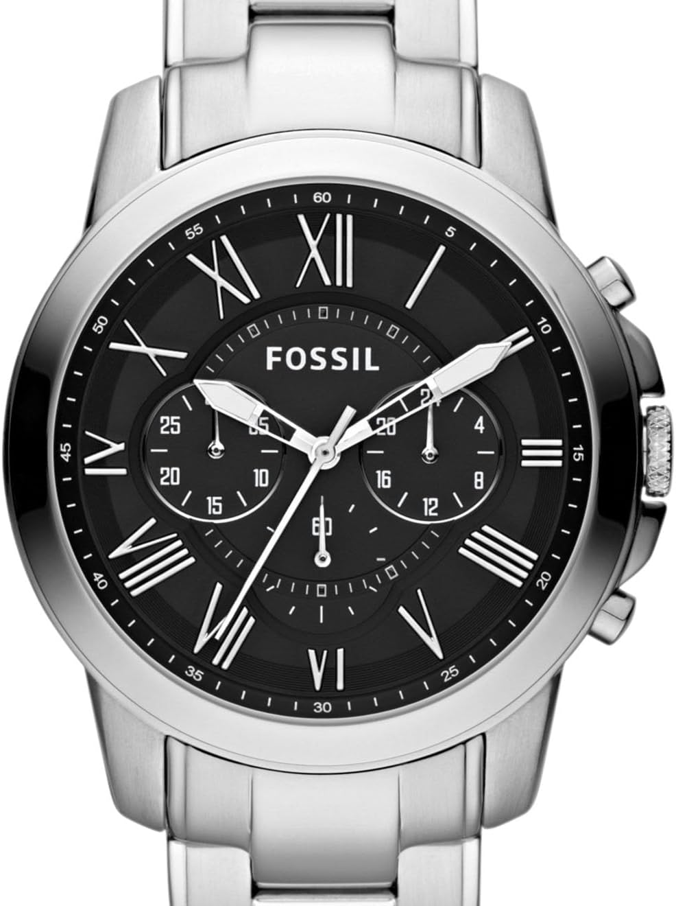Fossil Men's Watch, Grant Quartz Stainless Steel Chronograph Watch for Men