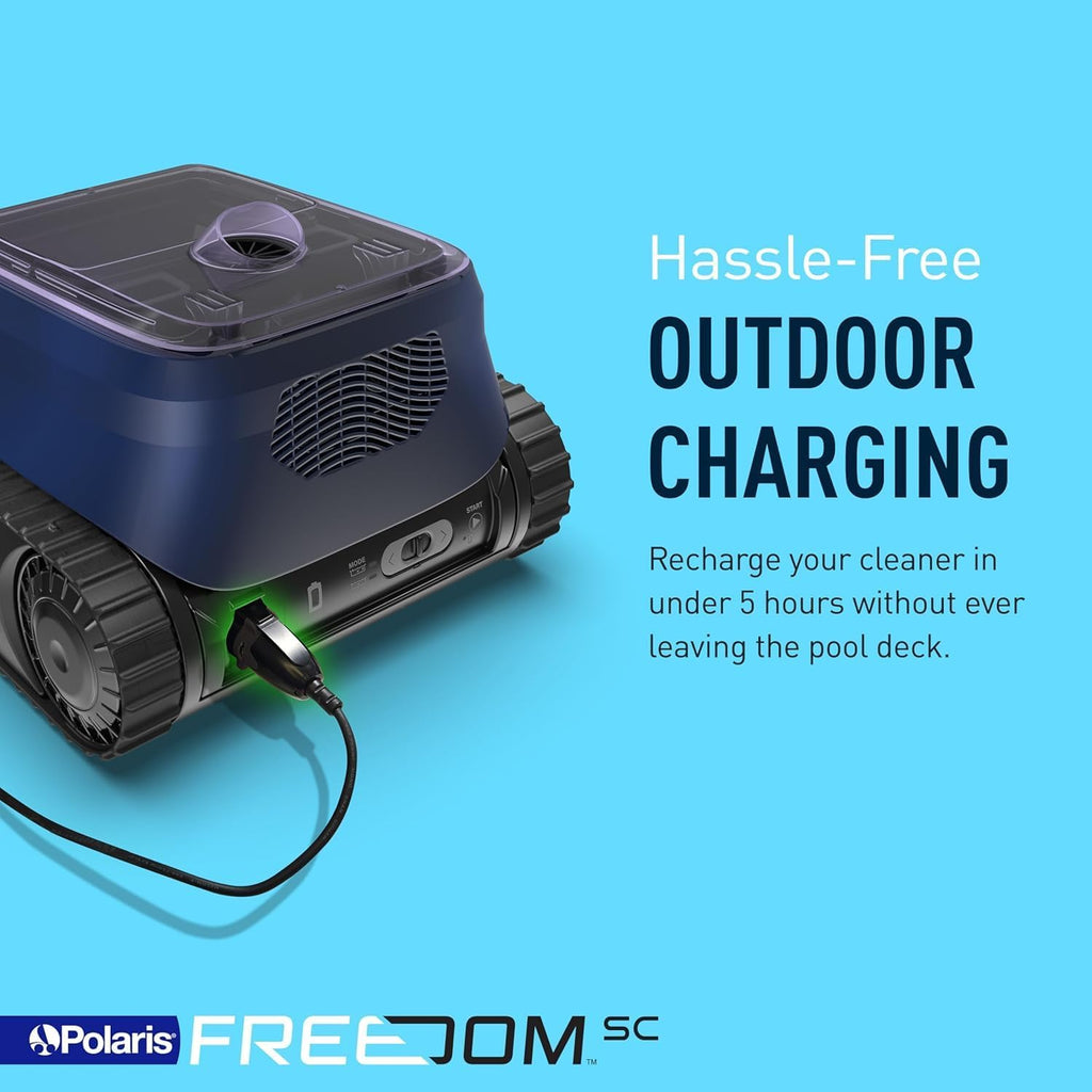 Polaris Freedom SC Cordless Robotic Pool Cleaner, WiFi Enabled, Fast Charging, Dual Modes, Cleans Floor & Walls in 2 Hrs, for In-Ground Pools up to 36ft, w/iAquaLink App & Easy Lift Removal