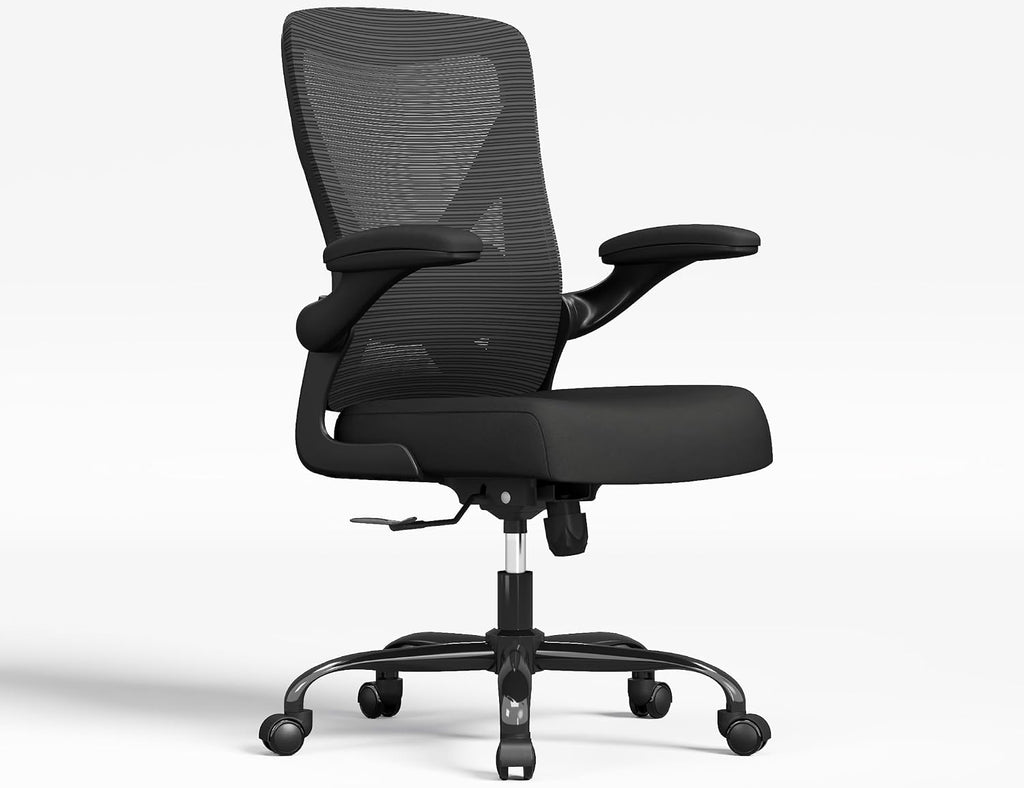 Ergonomic Office Chair with Lumbar Support - Adjustable Computer Desk Chairs for Home Office, Gaming, and Work - Comfortable and Supportive Desk Chairs for Adults (Black)