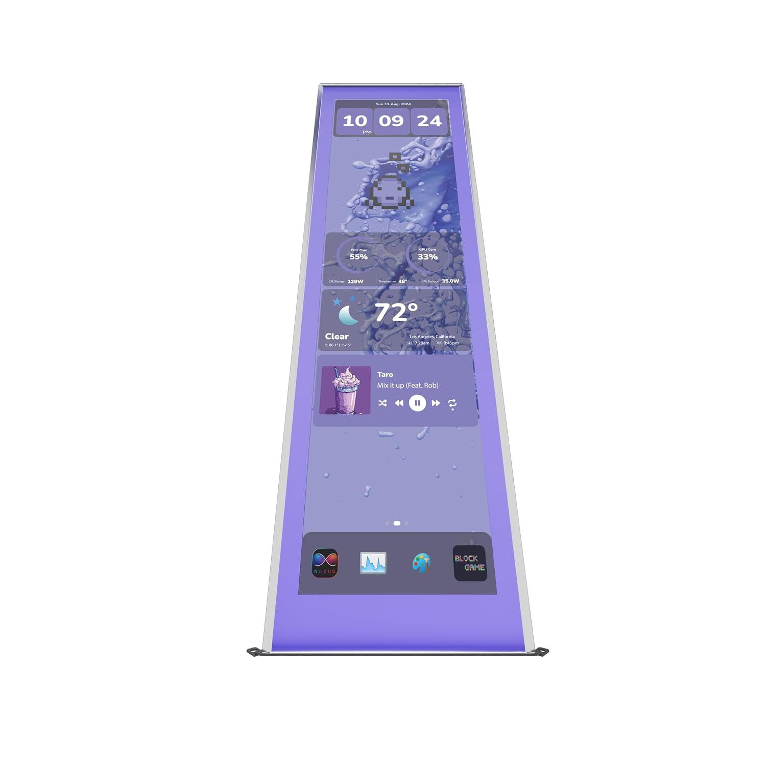 Hyte Y70 Touch Infinite Display Upgrade Screen Kit for PC Case - 14.9' IPS Display - 2.5K Resolution - 60Hz - 10-Point Touch - Taro Milk (Purple)
