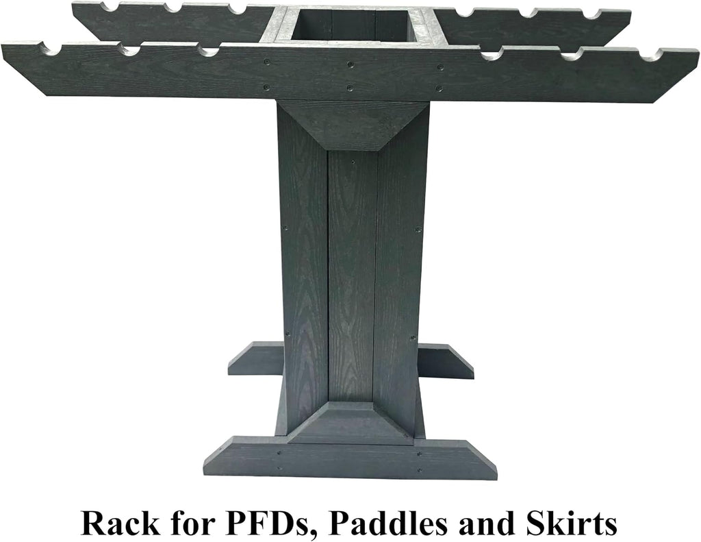 Recycled Poly PFD and Paddle Storage Rack - Freestanding - For Garage, Boat House or Dock - Kayak, SUP and Canoe Accessories – Indoor or Outdoor Storage