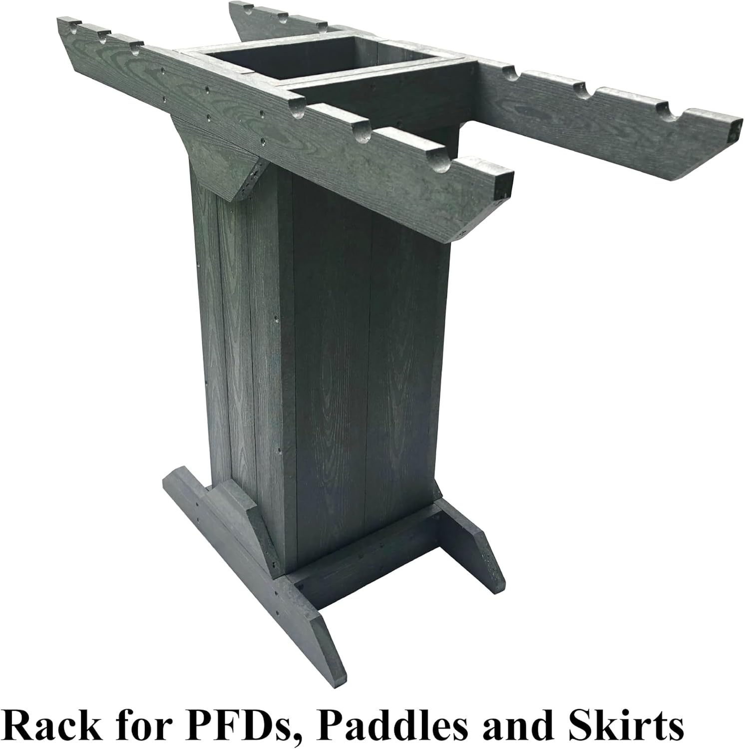 Recycled Poly PFD and Paddle Storage Rack - Freestanding - For Garage, Boat House or Dock - Kayak, SUP and Canoe Accessories – Indoor or Outdoor Storage