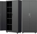 Pataku 73' Metal Storage Cabinet with Wheels, Garage Storage Cabinet with 4 Adjustable Shelves & Lockable Doors for Garage Home Office, Heavy Duty Tool Cabinets